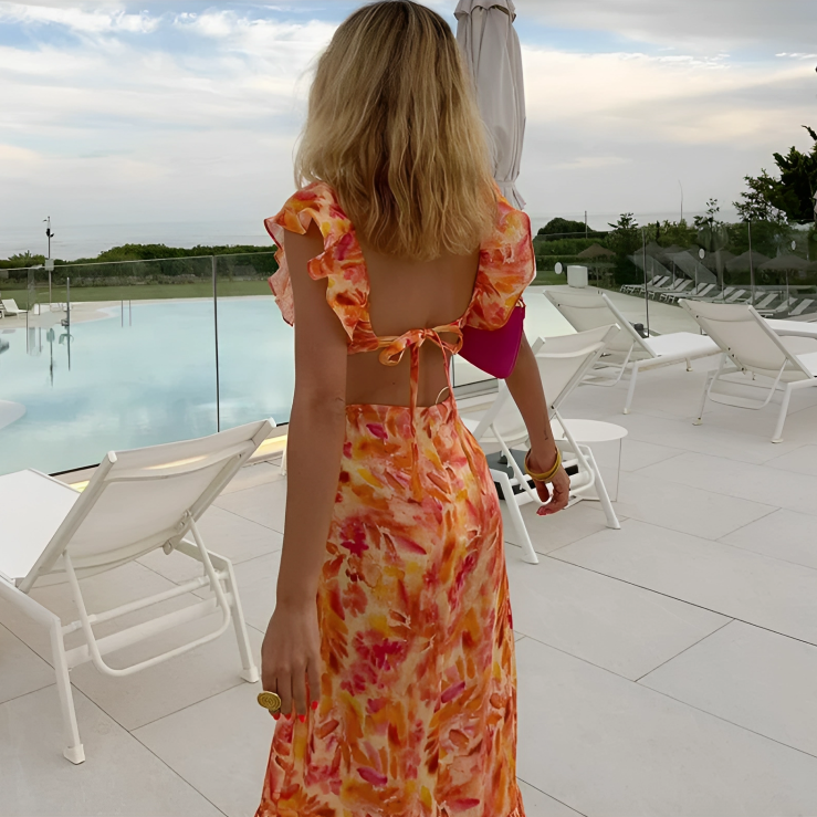 Vestido com Babado Estampado Antonietta - Lunna Glow