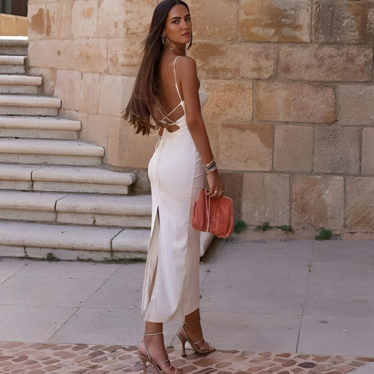 Vestido Midi Branco Isabella - Lunna Glow