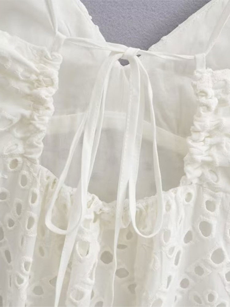 Vestido Branco com Decote em V Isadora - Lunna Glow